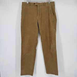 Brooks Brothers Milano Fit Corduroy Pants Mens W36 L32 Tan Stretch Preppy